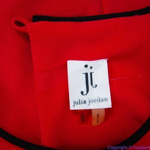 NEW Julia Jordan red sleeveless shift dress with mental cut-out detail, 16 - Picture 16 of 16